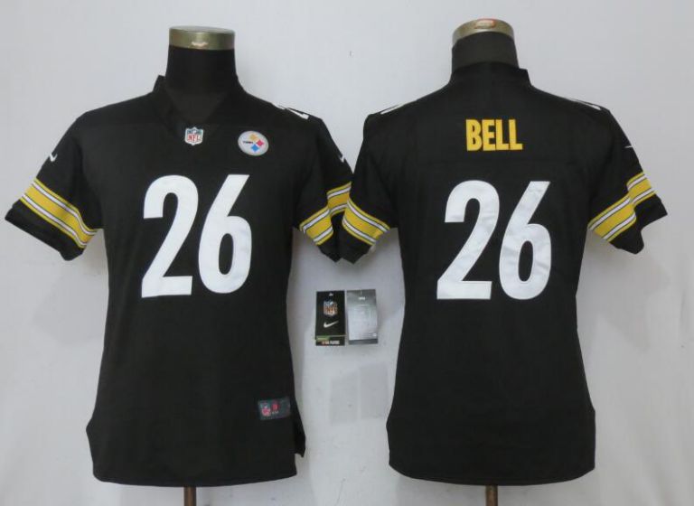 Women Pittsburgh Steelers #26 Bell Black Nike Vapor Untouchable Limited NFL Jerseys->->Women Jersey